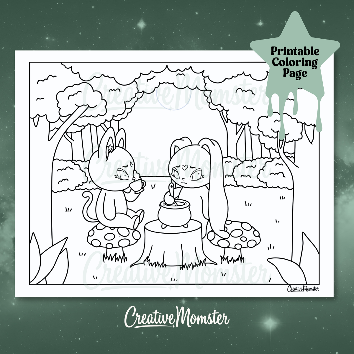 Spill the Tea Coloring Page | Digital Download