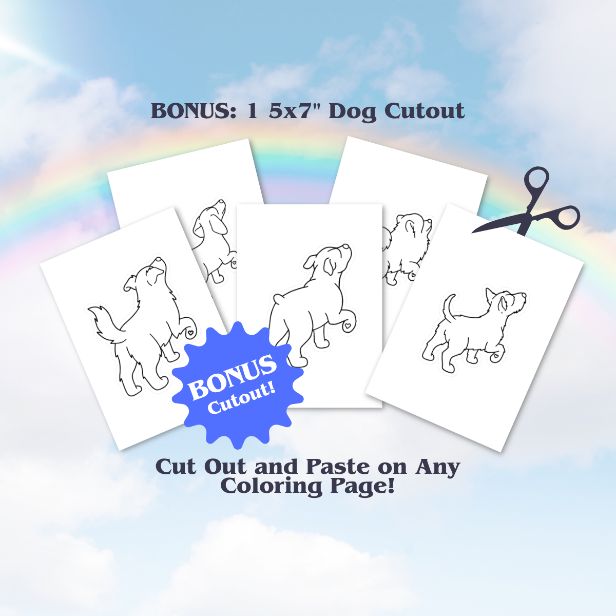Rainbow Bridge Dogs Coloring Page | Digital Download