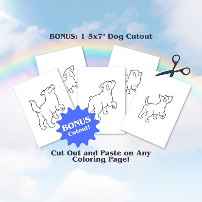 Rainbow Bridge Dogs Coloring Page | Digital Download