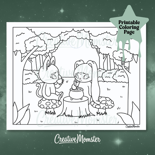 Spill the Tea Coloring Page | Digital Download