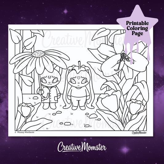 Flower Forest Coloring Page | Digital Download